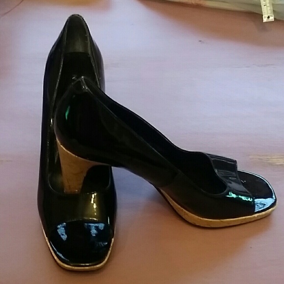 Nine & company patent peep toe heels