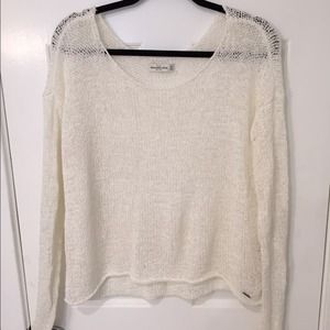 Abercrombie & Fitch loose knit sweater, white