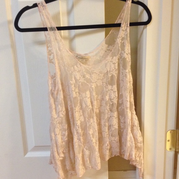 Pink See Through Lace Top