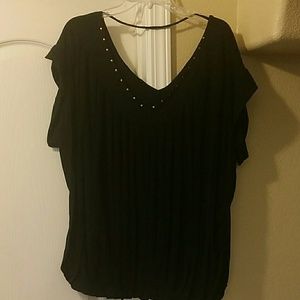 Baby Phat black front knotched shirt