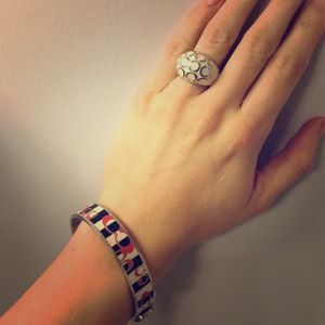 Coach ring & bracelet red white & blue