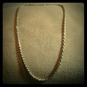 New 18kt white gold plated over Silver Rope chain