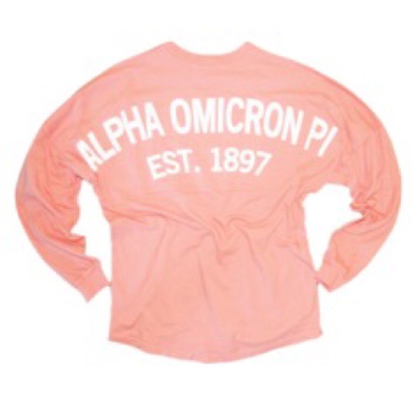 Alpha Omicron Pi jersey in Coral. Size small