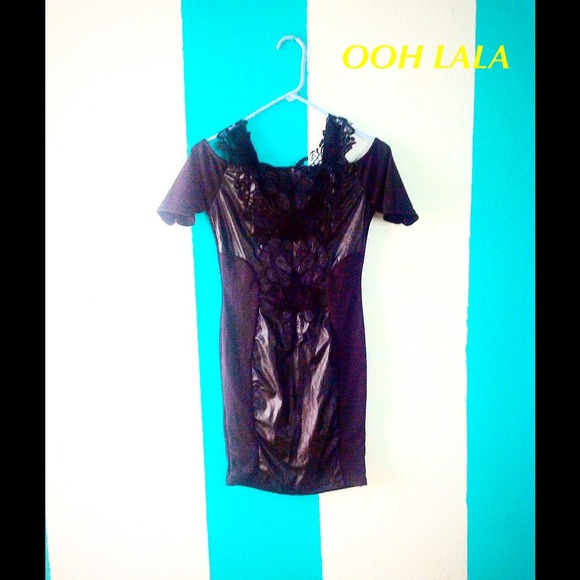 Black Leather And Lace Dress