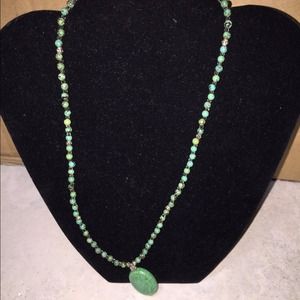 Emerald beaded necklace