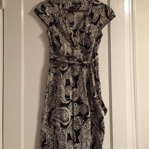 Black + white Tommy Hilfiger wrap dress