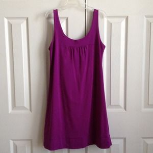 Magenta stretchy cotton shift dress
