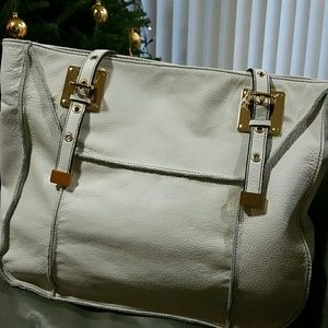 New Steve Madden White Leather Satchel