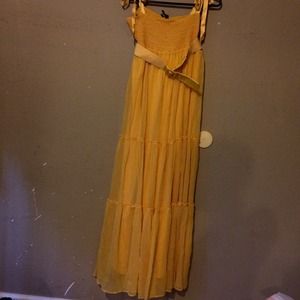 BEBE YELLOW DRESS