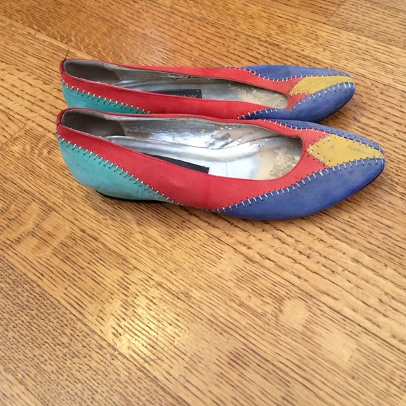 Color Block Vintage Italian Flats