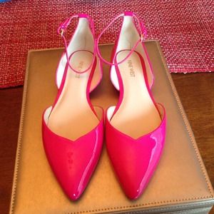 Hot Pink Nine West Ankle Strap Flats