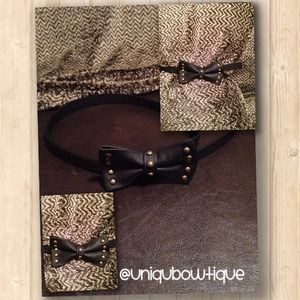 Studded hi waisted bow belt