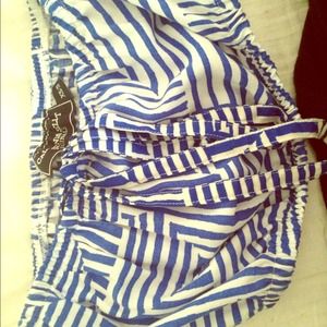 Blue and white crop top