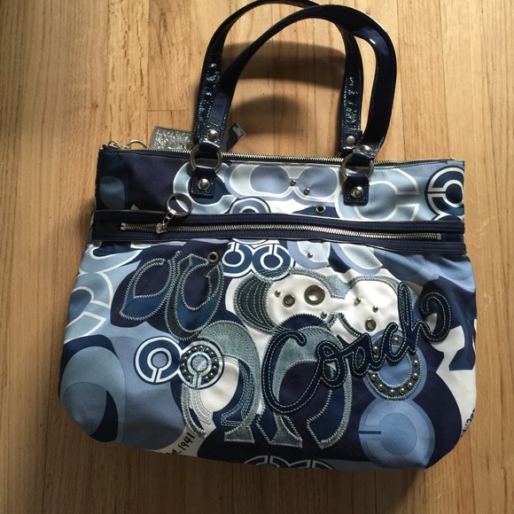 Blue Authentic Coach Bag