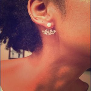 NEW!! pearl jacket earrings