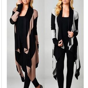 Black and grey striped cardigan 2xl