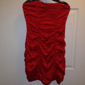 Strapless red Express party dress