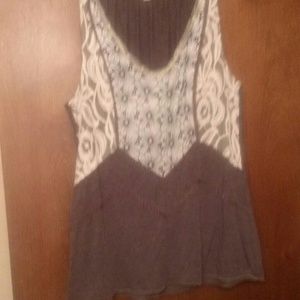 Anthropologie "Tiny" lace embellished Tank Large