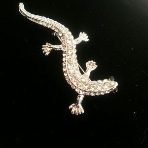Gorgeous Crystal Lizard Pin