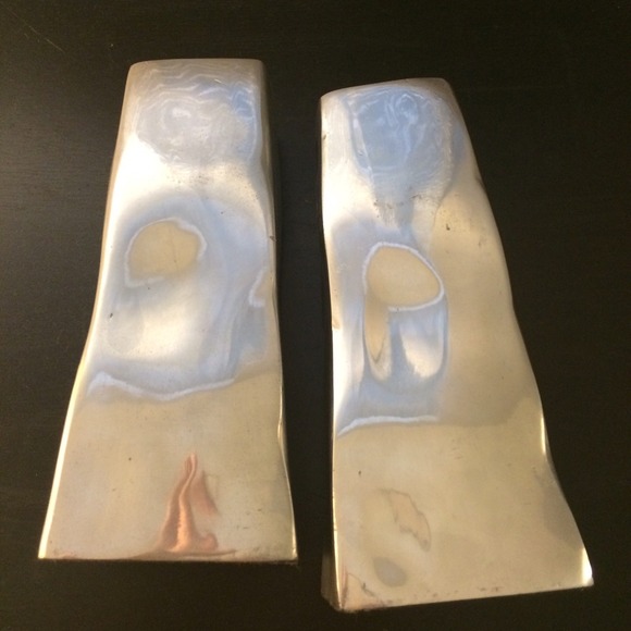 Potterybarn silver candle holders.