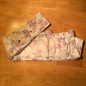 American Eagle Floral Jeans