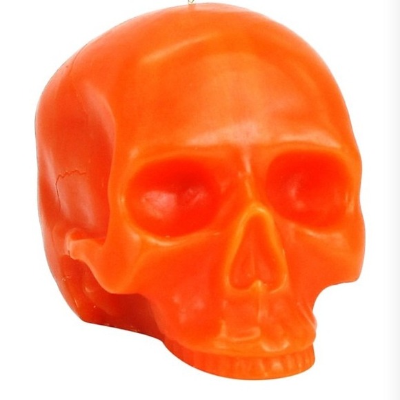 💀 D.L. & Co. Skull Candle, Orange, Medium 💀