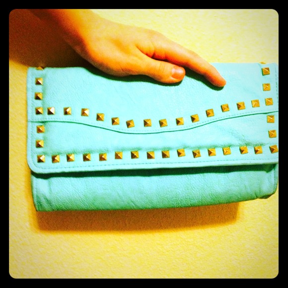 Studded clutch/shoulder purse