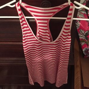 Red and white striped racerback tank LuLulemon 8