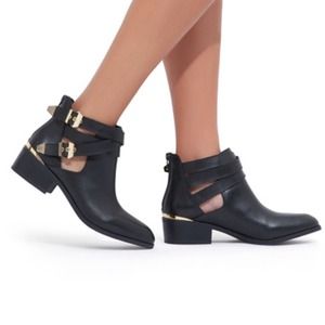 New! Shoemint black and gold booties