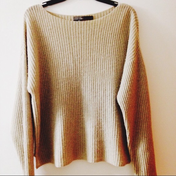 Chunky knit cozy cream color sweater
