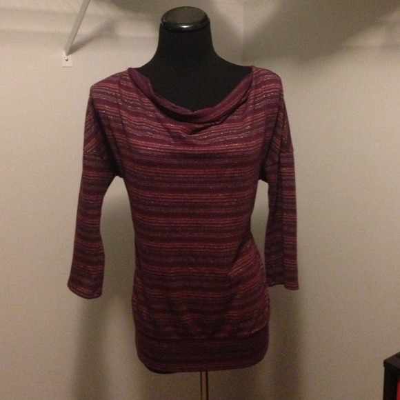 116. Sonoma cowl neck 3/4 length sleeve top