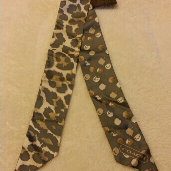 Coach leopard ponytail scarf