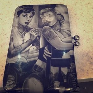 Black and grey clutch wallet.