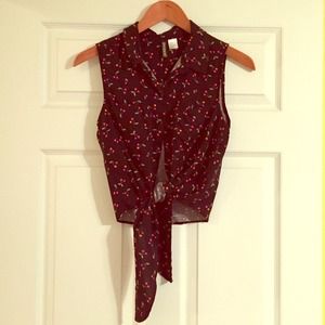 H&M cherry cropped top