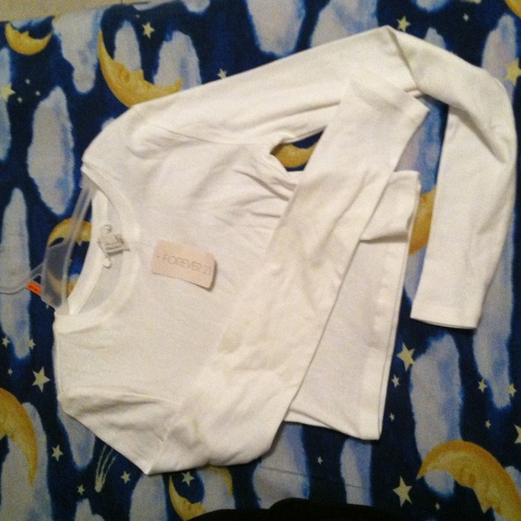 Long Sleeve White Crop Top