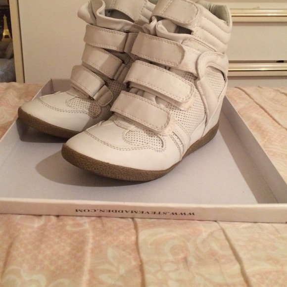 Steven by Steve Madden Shoes - Steve Madden white sneaker wedges