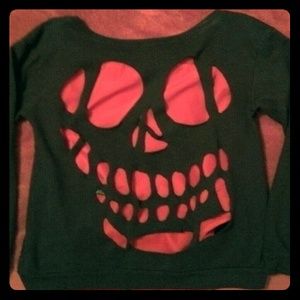Cut out skull face sweater