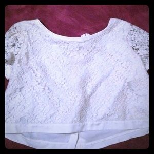 White lace shirt