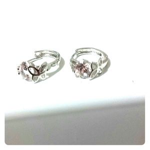 Small butterfly hoop earrings very cute!