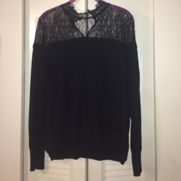 Black lace top sweater