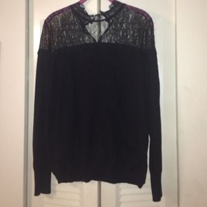 Black lace top sweater