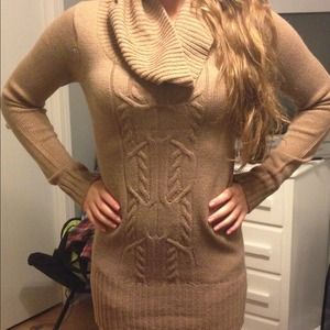 Beige sweater dress
