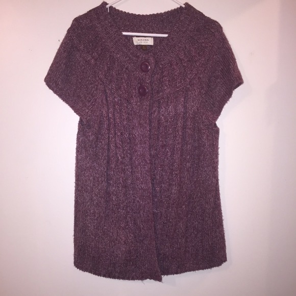 Burgundy Open Sweater