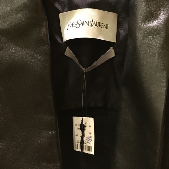 NWT Yves Saint Laurent 2009 Runway Tuxedo Blazer Leather Lapel Gray F42 - Picture 2 of 16