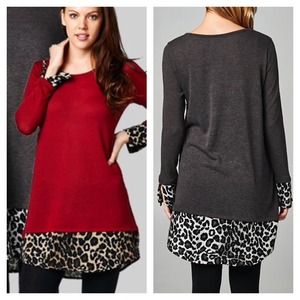 Just arrived!!!  Tunic w/Leopard Print Accents