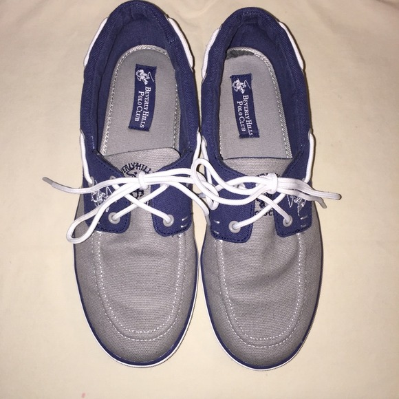 Blue & Grey Boat Shoes
