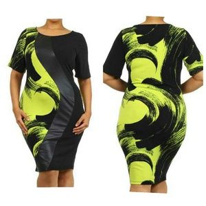 Duo Print Bodycon Dress