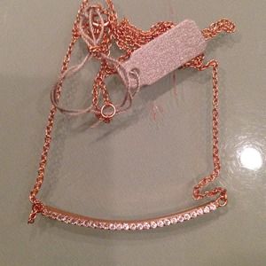 Rose gold bar necklace