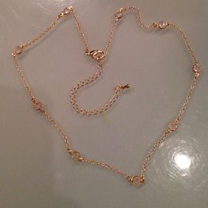 Gold chain and Cz alternating necklace