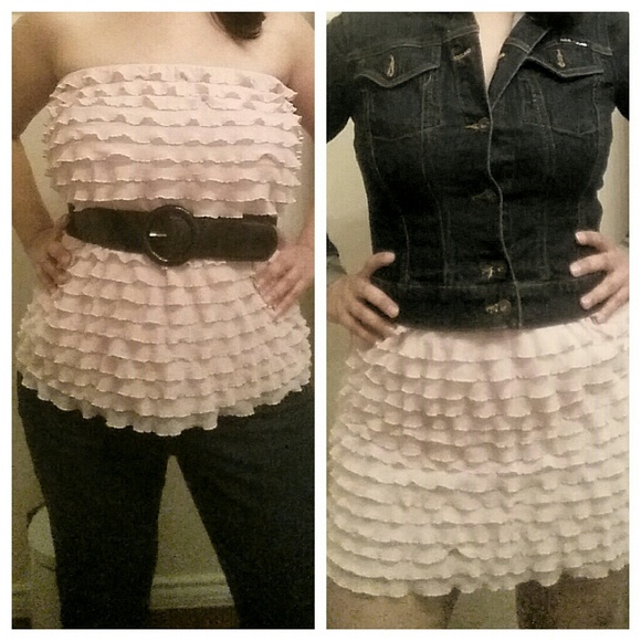 SOLD XHILARATION Pale Pink Ruffle Skirt/ Top - Picture 3 of 4